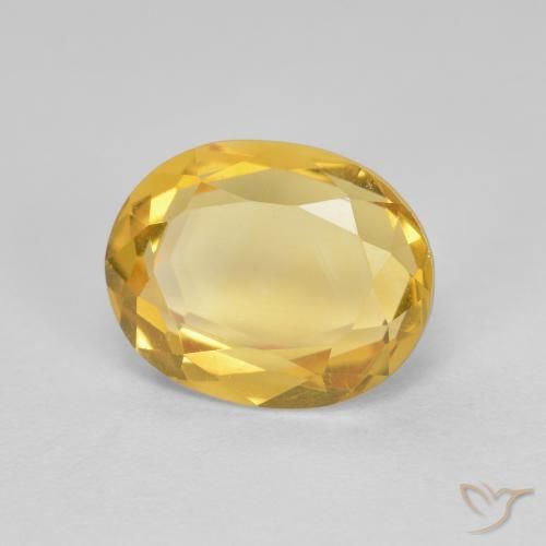 2.62 ct Golden Citrine Stone, Natural Citrine in Oval Facet Shape for Sale