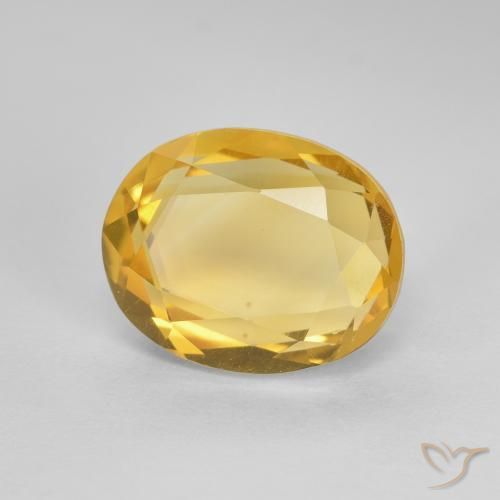 2.67 ct Golden Citrine Stone, Natural Citrine in Oval Facet Shape for Sale