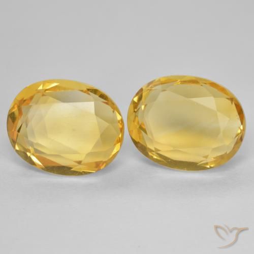 5.56 ctw Golden Citrine Stones, Natural Citrine in Oval Facet Shape for Sale