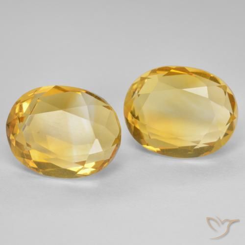 5.69 ctw Golden Citrine Stones, Natural Citrine in Oval Facet Shape for Sale