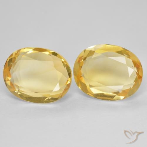 5.02 ctw Golden Citrine Stones, Natural Citrine in Oval Facet Shape for Sale