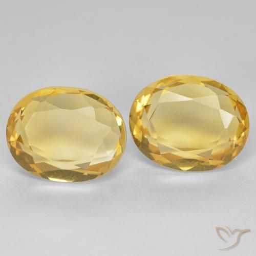 5.54 ctw Golden Citrine Stones, Natural Citrine in Oval Facet Shape for Sale