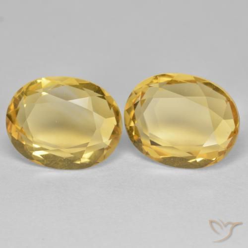5.71 ctw Golden Citrine Stones, Natural Citrine in Oval Facet Shape for Sale