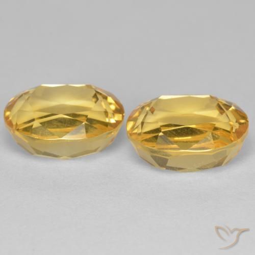 Citrine Gemstones in 10 x 8 mm (calibrated) Size for Sale, Citrine Stones in Golden Orange Color
