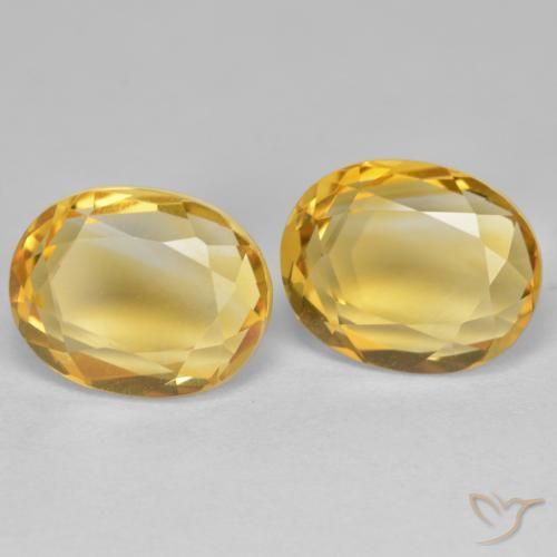 5.68 ctw Golden Citrine Stones, Natural Citrine in Oval Facet Shape for Sale