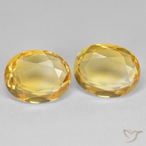 5.55 ctw Golden Citrine Stones, Natural Citrine in Oval Facet Shape for Sale