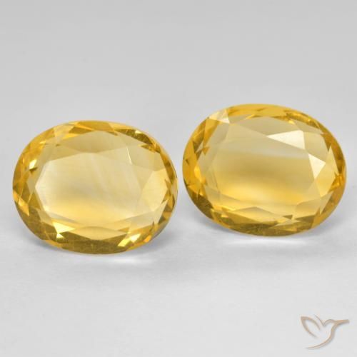 5.68 ctw Golden Citrine Stones, Natural Citrine in Oval Facet Shape for Sale