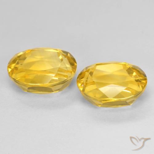 Citrine Gemstones in 10 x 8 mm (calibrated) Size for Sale, Citrine Stones in Deep Gold Color