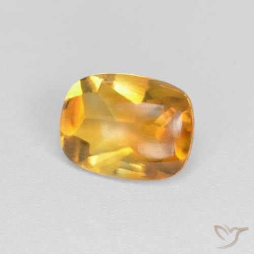 1.39 ct Golden Citrine Stone, Natural Citrine in Cushion Buff-Top Shape for Sale
