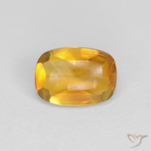 0.86 ct Golden Citrine Gemstone, Citrine Gem in Cushion Buff-Top Shape for Sale.