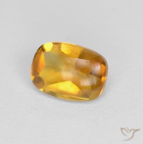 0.86 ct Golden Citrine Stone, Natural Citrine in Cushion Buff-Top Shape for Sale