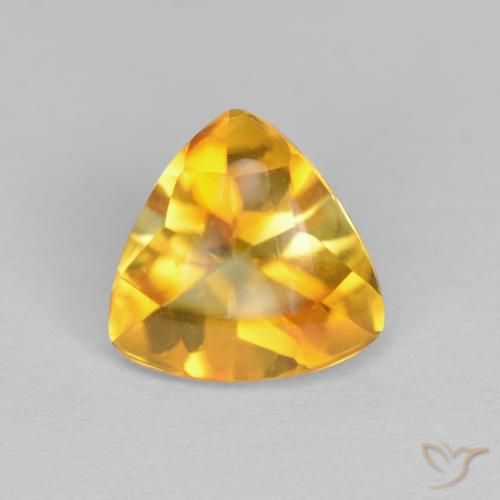 1.61ct Natural Dark Golden Citrine, Trillion, Transparent