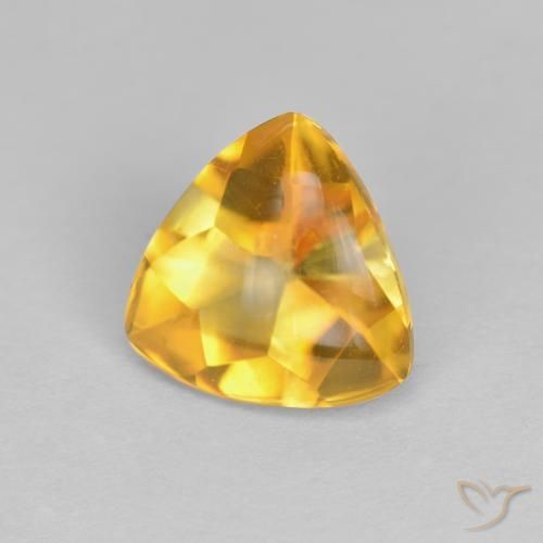 1.61 ct Golden Citrine Stone, Natural Citrine in Trillion Buff Top Shape for Sale