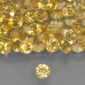 4.81 ctw Golden Citrine Gemstones, Citrine Gems in Round Facet Shape for Sale.