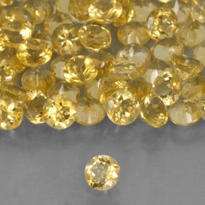 4.81 ctw Golden Citrine Stones, Natural Citrine in Round Facet Shape for Sale
