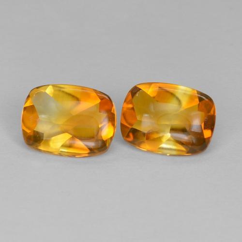 Dark Orange Citrine Gem - 1.3ct Cushion Buff-Top (ID: 608150)