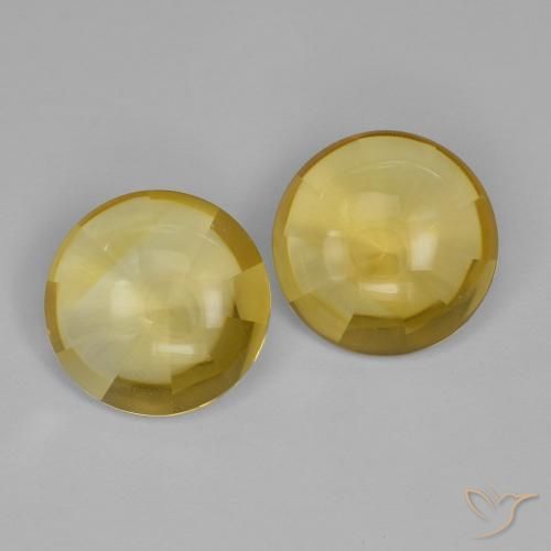 9.85 ctw Yellow Citrine Stones, Natural Citrine in Round Buff-Top Shape for Sale