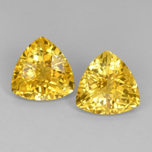 Золотой Цитрин Камень - 4.1ct Триллион Огранка Шахматная (ID: 608155)