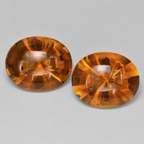 Deep Orange Citrine Gem - 3.3ct Oval Buff-Top (ID: 608156)