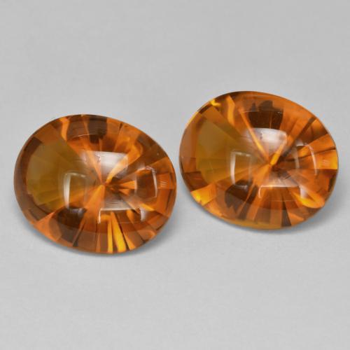 6.59 ctw Orange Citrine Stones, Natural Citrine in Oval Buff-Top Shape for Sale