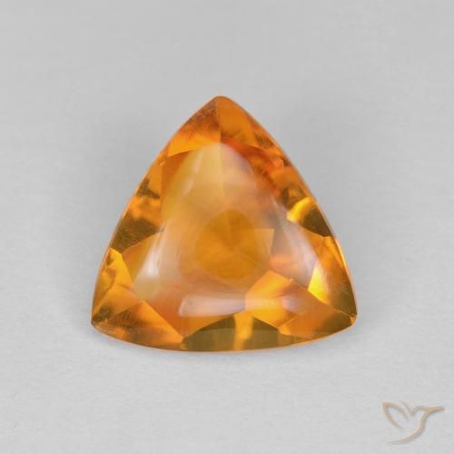 1.23ct Natural Apricot Orange Citrine, Trillion, Transparent