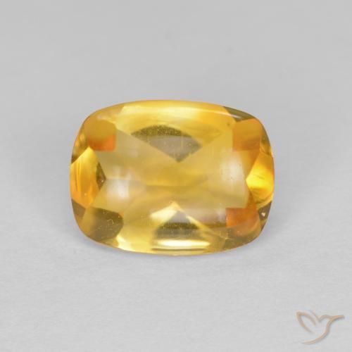 1.26 ct Golden Citrine Stone, Natural Citrine in Cushion Buff-Top Shape for Sale