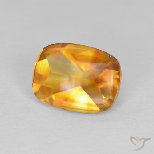 1.33 ct Golden Citrine Stone, Natural Citrine in Cushion Buff-Top Shape for Sale