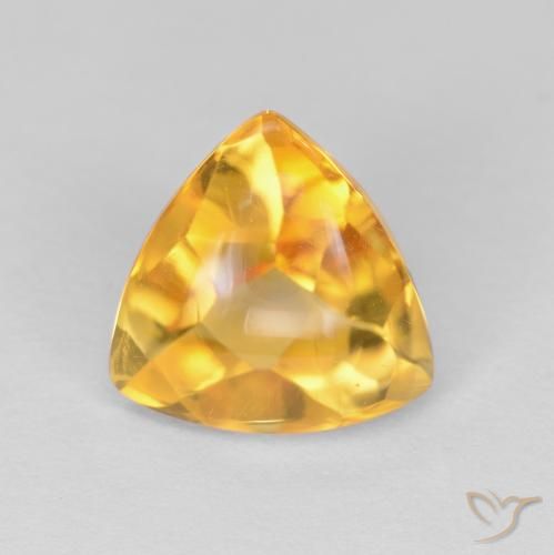 1.81ct Natural Golden Orange Citrine, Trillion, Transparent