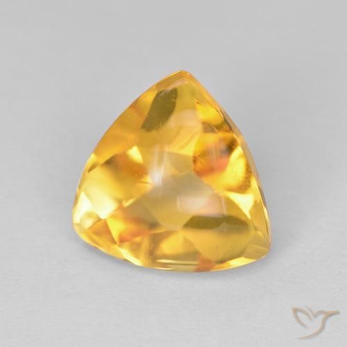 1.81 ct Golden Citrine Stone, Natural Citrine in Trillion Buff Top Shape for Sale