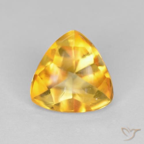 1.64ct Natural Medium Gold Citrine, Trillion, Transparent