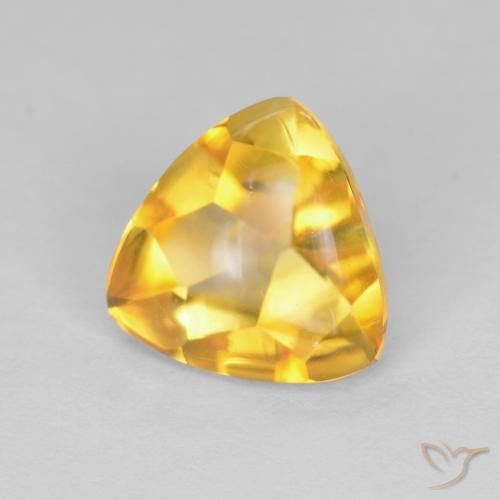 1.64 ct Golden Citrine Stone, Natural Citrine in Trillion Buff Top Shape for Sale