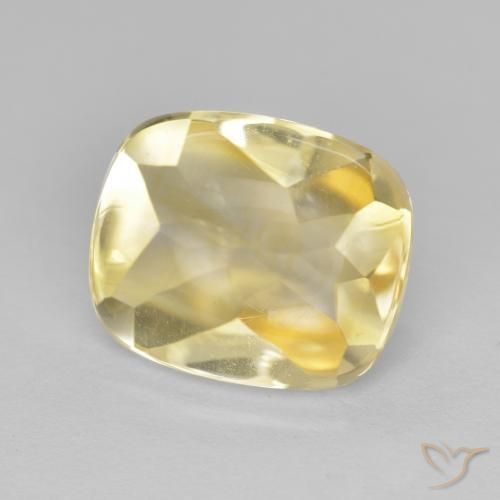 5.66 ct Golden Citrine Stone, Natural Citrine in Cushion Buff-Top Shape for Sale