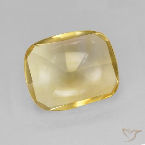 Golden Citrine Gem - 4.7ct Cushion Buff-Top (ID: 608292)