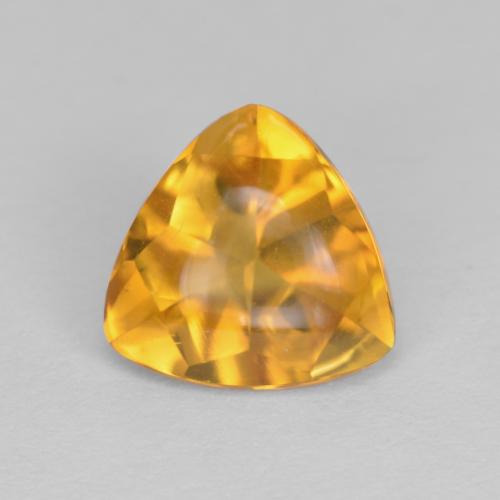 Deep Golden Orange Citrine Gem - 1.6ct Trillion Buff Top (ID: 608295)