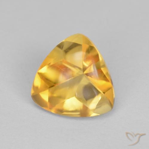1.70 ct Golden Citrine Stone, Natural Citrine in Trillion Buff Top Shape for Sale