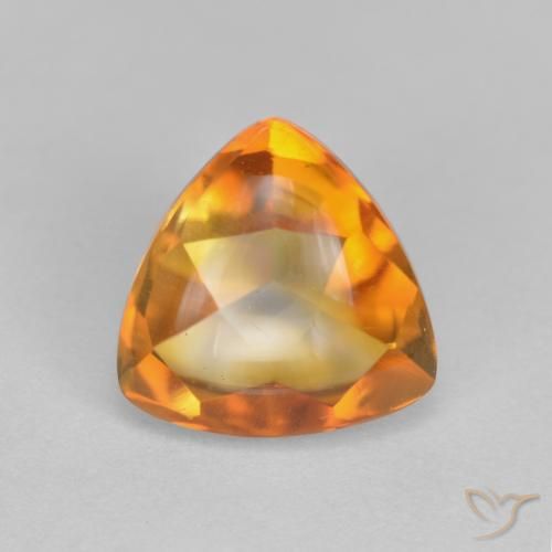 Dark Orange Citrin Edelstein - 1.9ct Trillion Buff Top (ID: 608300)