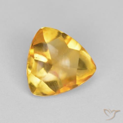 1.48 ct Golden Citrine Stone, Natural Citrine in Trillion Buff Top Shape for Sale