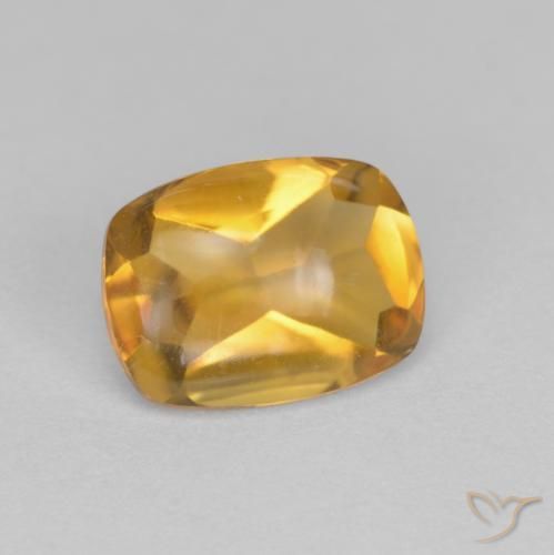 1.36 ct Golden Citrine Stone, Natural Citrine in Cushion Buff-Top Shape for Sale