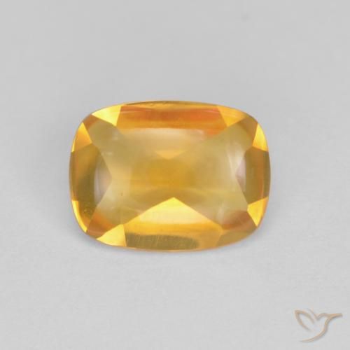 1.15 ct Golden Citrine Gemstone, Citrine Gem in Cushion Buff-Top Shape for Sale.