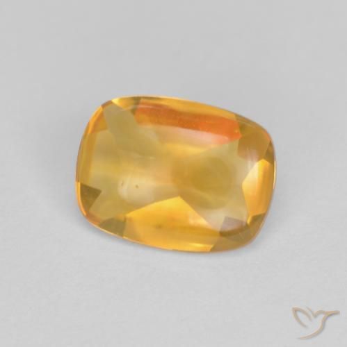 1.15 ct Golden Citrine Stone, Natural Citrine in Cushion Buff-Top Shape for Sale