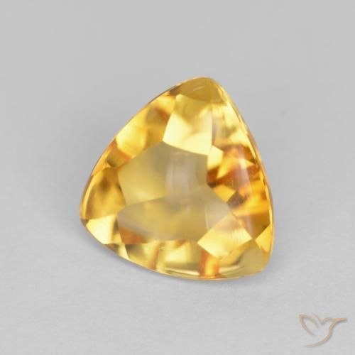 1.56 ct Golden Citrine Stone, Natural Citrine in Trillion Buff Top Shape for Sale