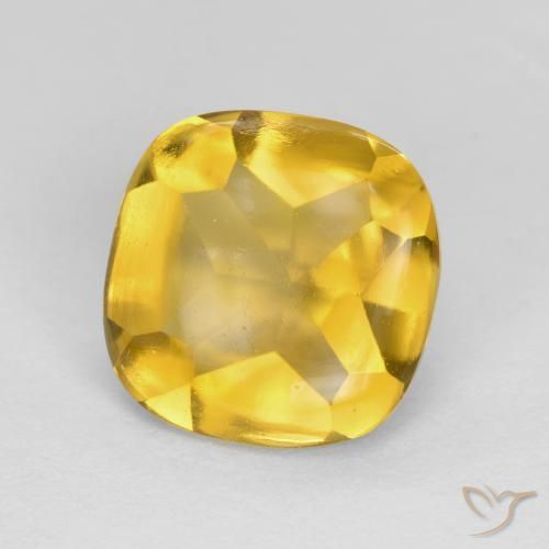 3.40ct Natural Golden Citrine, Cushion, Transparent