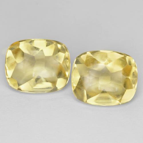 Light Yellow Citrine Gem - 5.8ct Cushion Buff-Top (ID: 608488)
