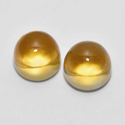 Deep Golden Orange Citrine Gem - 1.4ct Round Cabochon (ID: 608489)