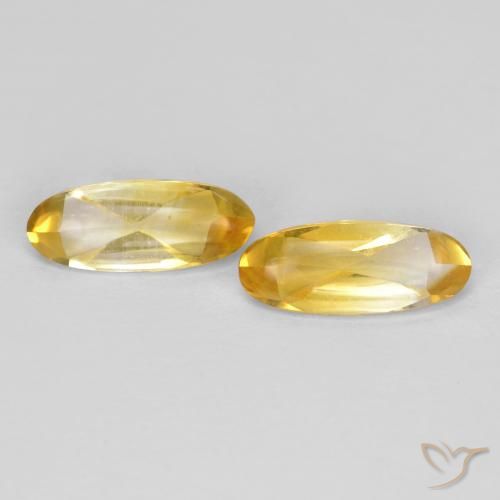 1.53 ct Yellow Citrine, 10 x 4.1 mm Oval Buff Top From Brazil, Photo A