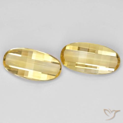 4.91 ctw Golden Citrine Stones, Natural Citrine in Oval Checkerboard (double sided) Shape for Sale