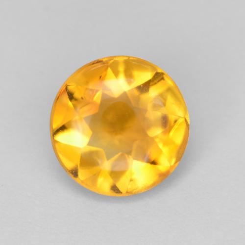 Golden Orange Citrine Gem - 1.3ct Round Buff-Top (ID: 608816)