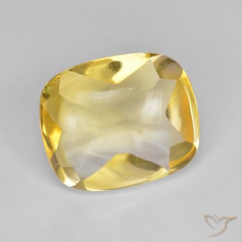4.80 ct Golden Citrine Stone, Natural Citrine in Cushion Buff-Top Shape for Sale