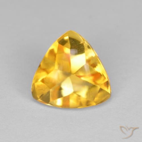 1.72ct Natural Medium Gold Citrine, Trillion, Transparent