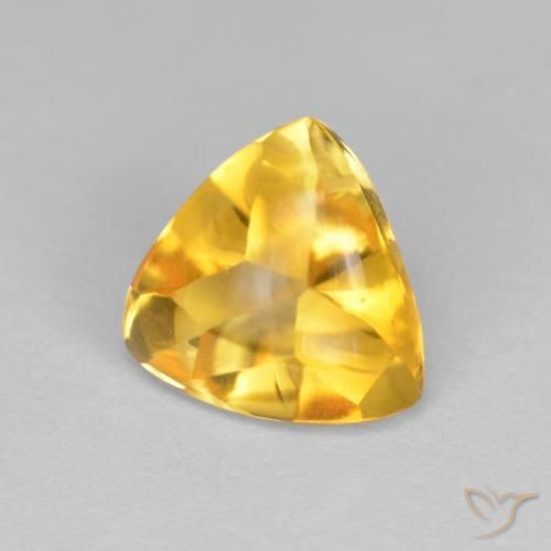 1.72 ct Golden Citrine Stone, Natural Citrine in Trillion Buff Top Shape for Sale